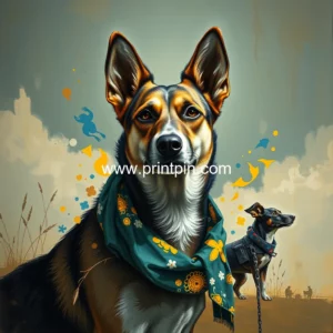 Read more about the article Ukrainian refugee dog inspires stunning art collection