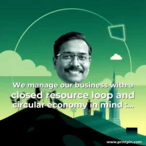 Artistic representation for We manage our business with a closed resource loop and circular economy in mind : Satyajeet Satpathy of Epson