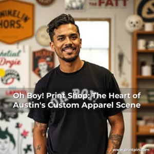 Artistic representation for Oh Boy! Print Shop: The Heart of Austin's Custom Apparel Scene